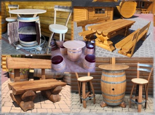 Rundbohlen & Fasssitzgarnituren