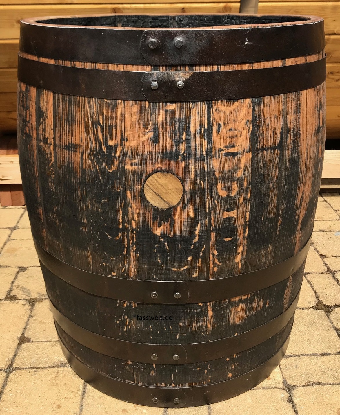 Oberfläche abgeschliffen+Lasur-Farbanstrich in Palisander dunkel