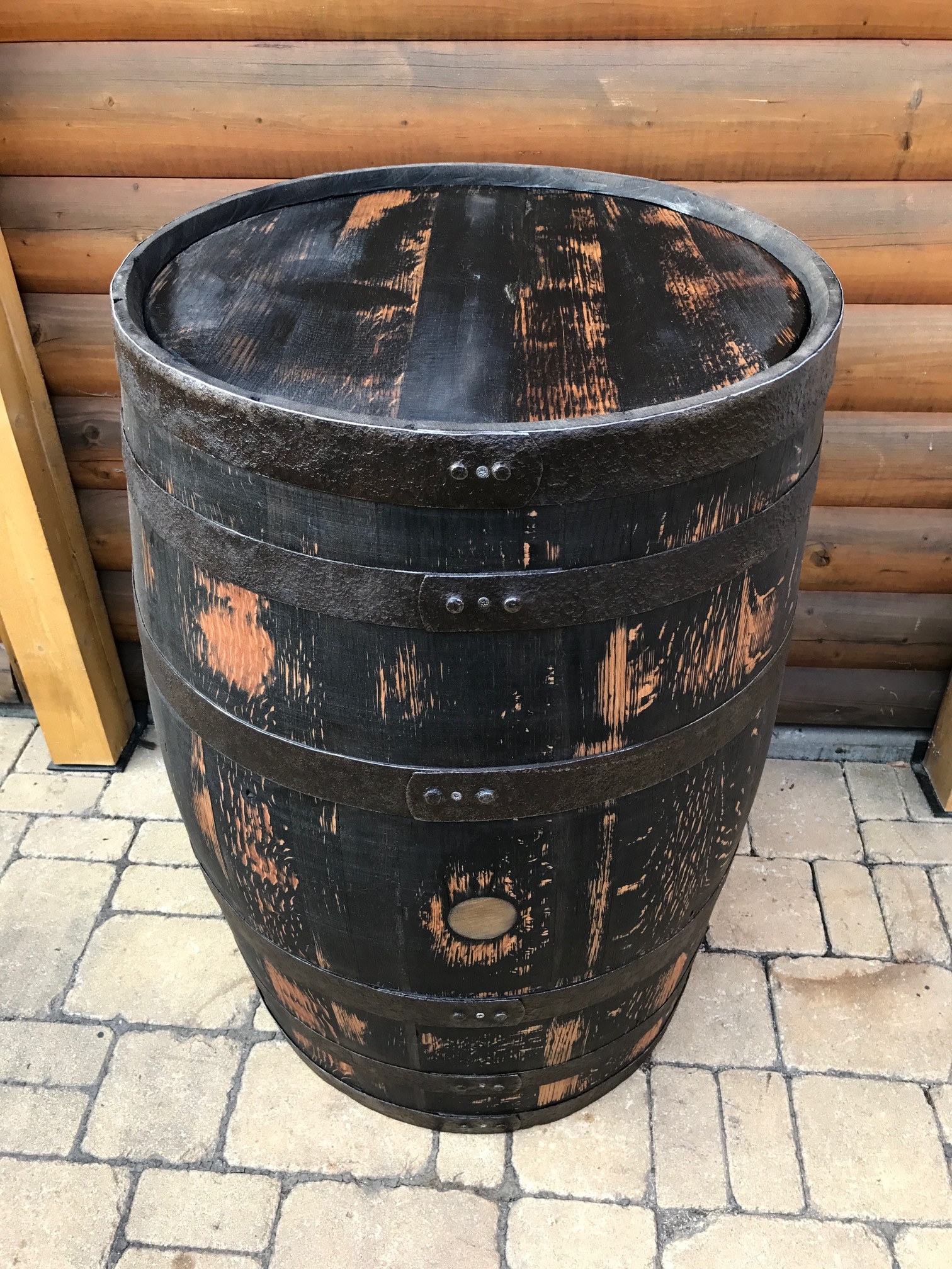 Oberfläche abgeschliffen+Lasur-Farbanstrich in Palisander dunkel