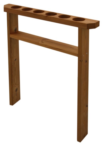 Außen-Getränkehalter aus Holz für 6 Flaschen mit Gestell