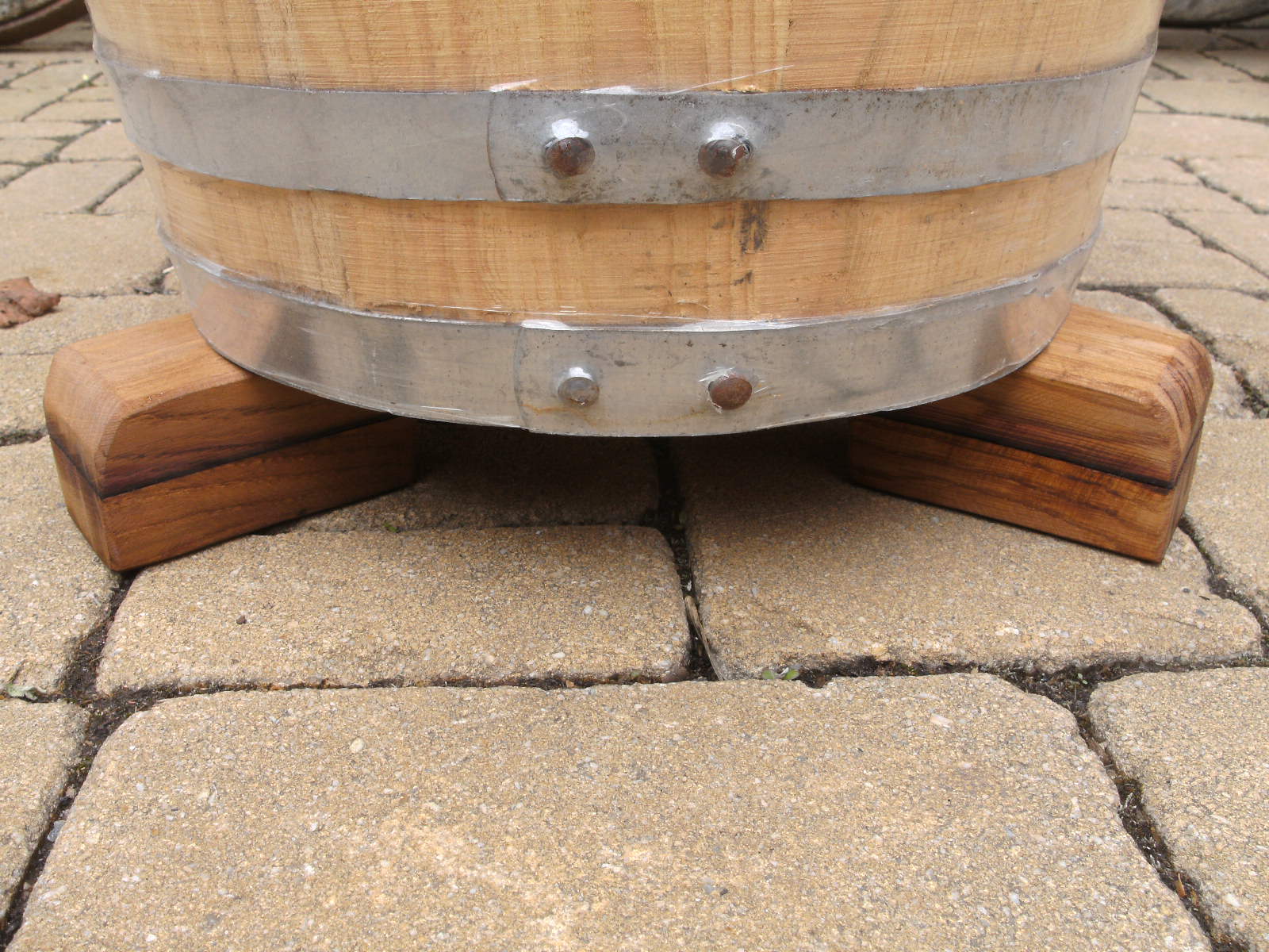 3-er Set Eichenholz-Fassdaubenfüße - groß