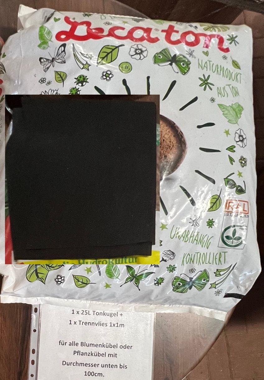 75-er Drainage-Set aus 20L Tonkugel + Trennvlies 75x75cm