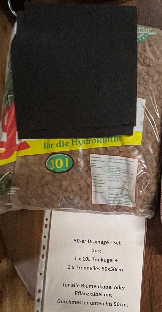50-er Drainage - Set aus 10L Tonkugel + Trennvlies 50x50cm