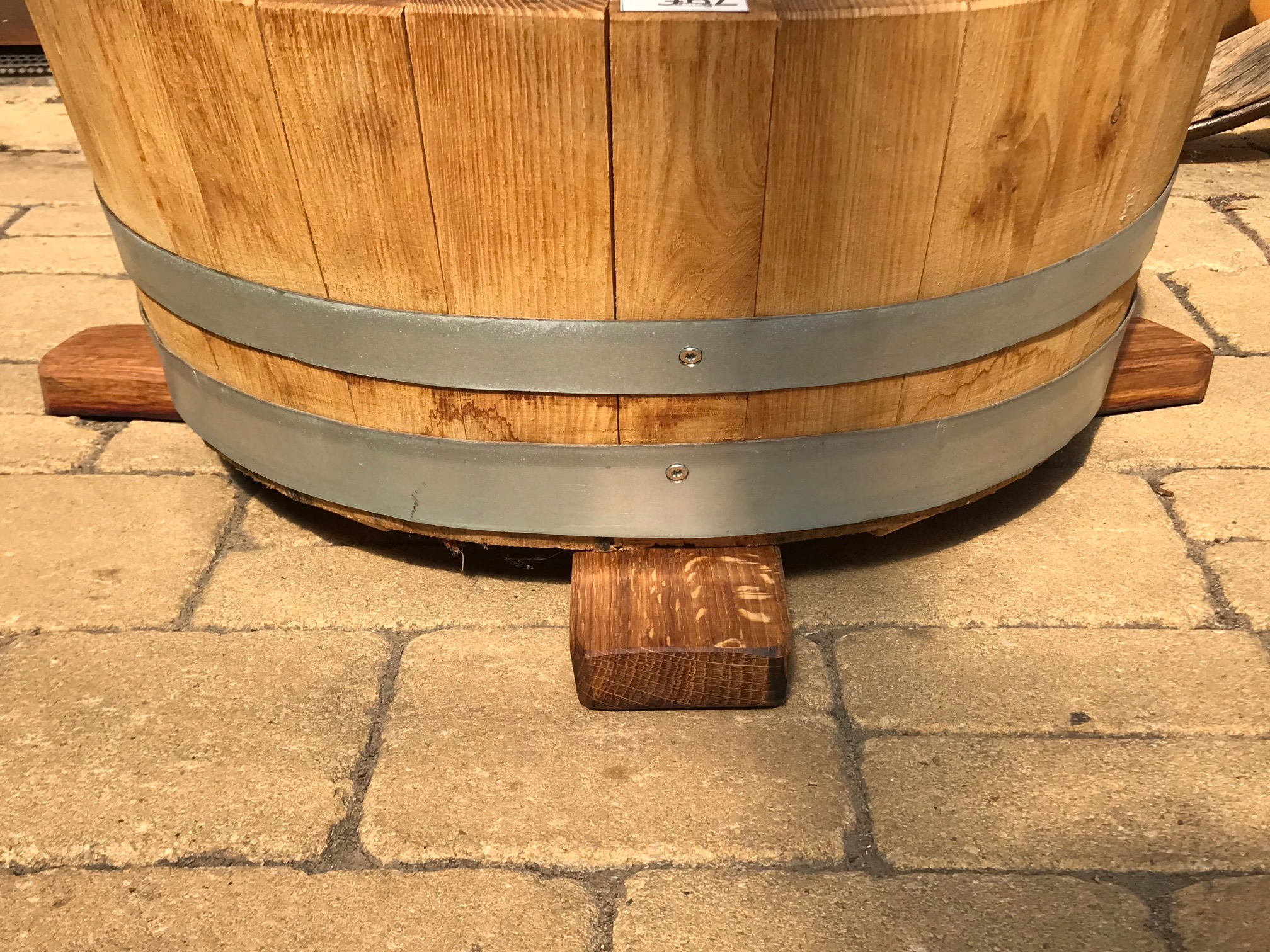 3-er Set Eichenholz-Fassdaubenfüße - klein