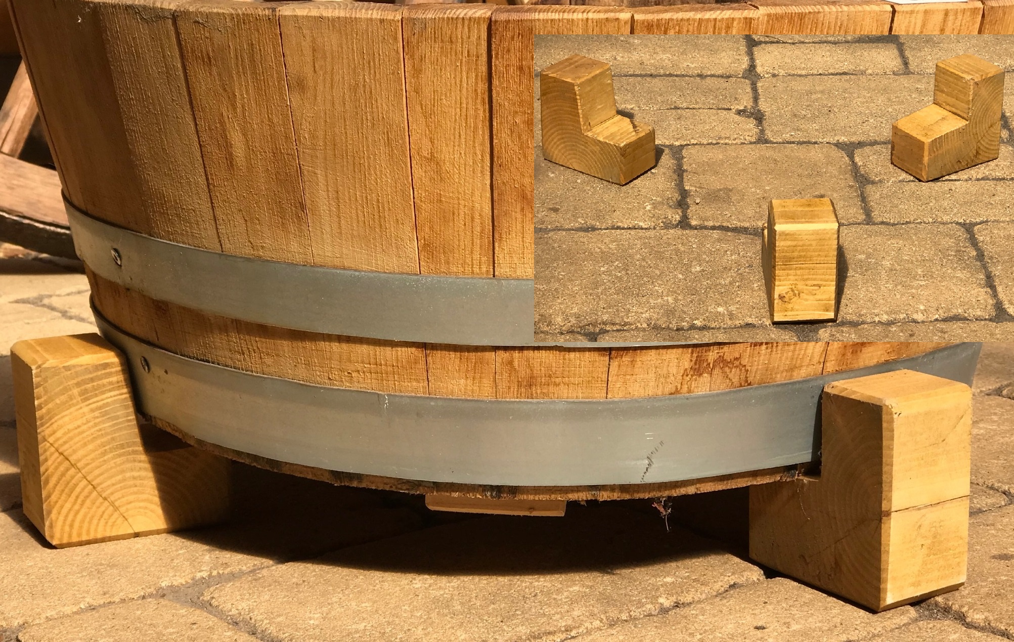 3-er Set Fichtenholz-Eckfüße