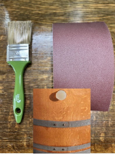 Set im Farbton Teak aus (1 x Pinsel +200ml Lasur + 20x12cm Sandpapier P120)