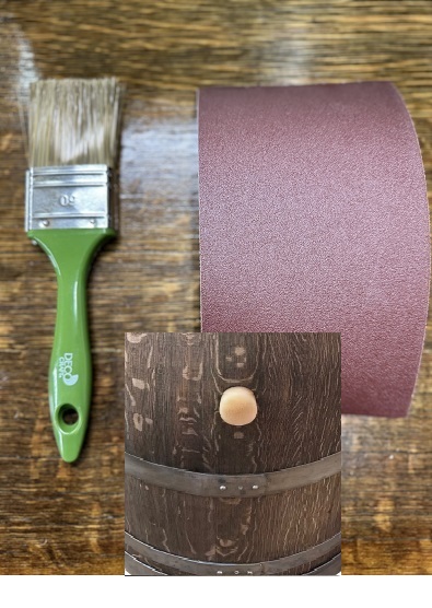 Set im Farbton Palisander aus (1 x Pinsel +200ml Lasur + 20x12cm Sandpapier P120)