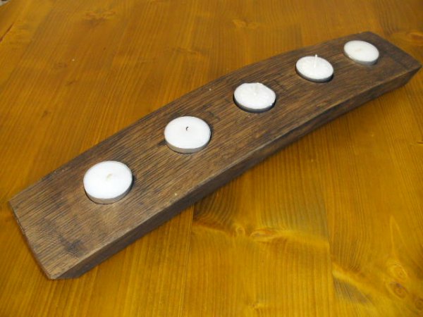 5er Fassdaubenlicht Kerzenständer Kerzenleuchter Teelichthalter