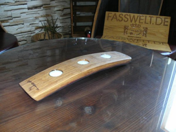 3-er Faßdaubenlicht Kerzenständer Kerzenleuchter Teelichthalter