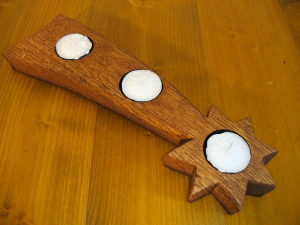 3er-Stern Fassdaubenlicht Kerzenständer Teelichthalter