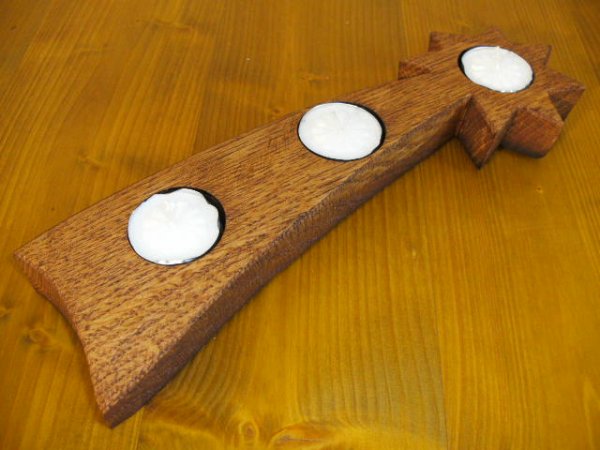 3er-Stern Fassdaubenlicht Kerzenständer Teelichthalter