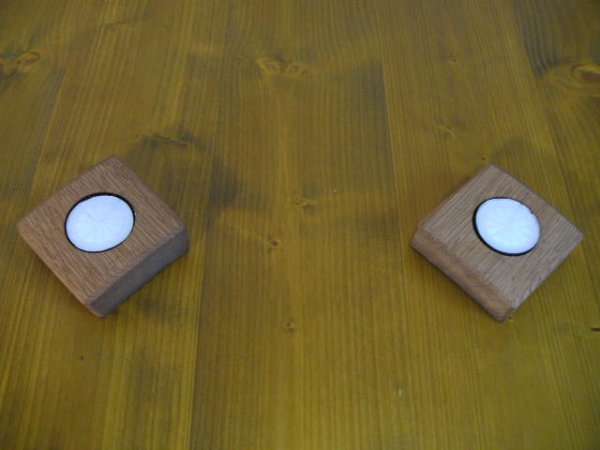 2er-Q Faßdaubenlicht Kerzenständer Kerzenleuchter Teelichthalter