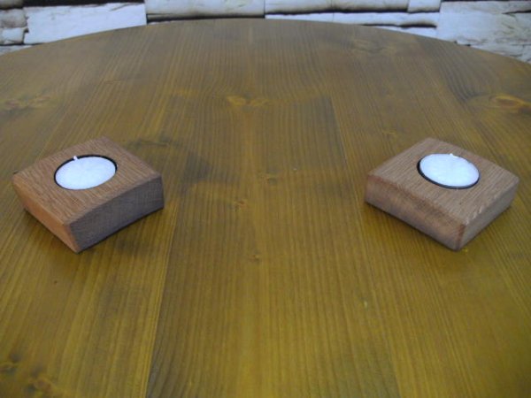 2er-Q Faßdaubenlicht Kerzenständer Kerzenleuchter Teelichthalter