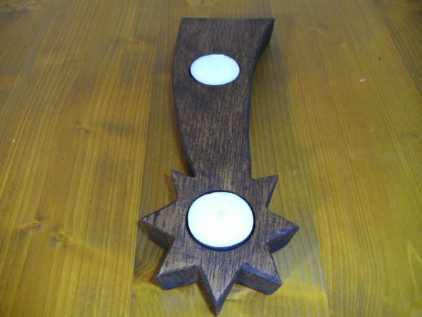 2-er-Stern Fassdaubenlicht Kerzenständer Teelichthalter