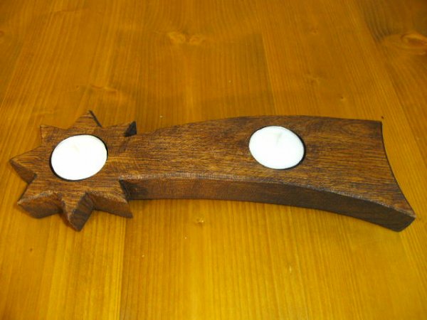 2-er-Stern Fassdaubenlicht Kerzenständer Teelichthalter