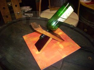 1-er Weinstock, originales Weinregal aus Weinfassdaube für 1 Fl.