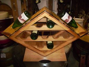 Weinregal WEINSTERN für 11 Flaschen aus massivem Eichenholz