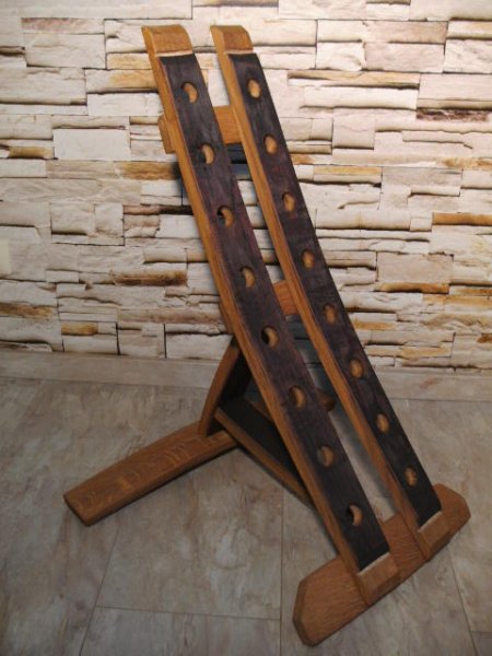 16-er Weinstock, originales Weinregal aus Eichenfassdaube für 16 Flaschen