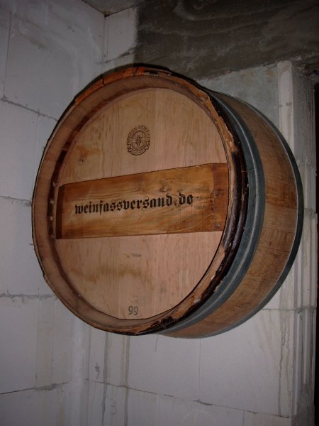 Fassfront 225LB D.60cm und 14cm Tiefe aus gebrauchtem Burgunder Eichenfass Weinfass Holzfass