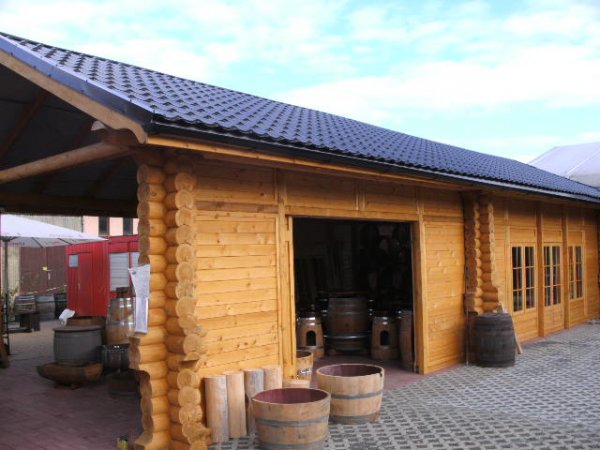 RBP12x6m Rundbohlen Pavillon Höhe 2,7-3m Gartenpavillon Garage Carport aus 20cm Baumstämmen