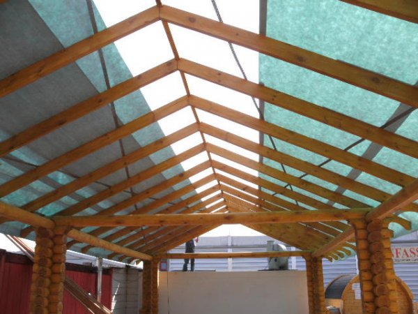 RBP12x6m Rundbohlen Pavillon Höhe 2,7-3m Gartenpavillon Garage Carport aus 20cm Baumstämmen