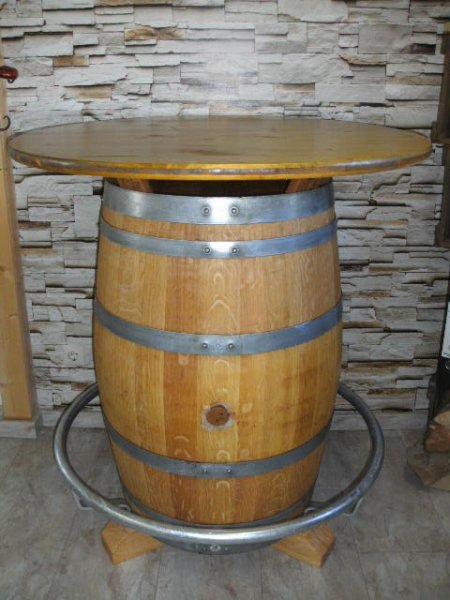 Fasstisch-SILVANER,Tischplatte D.100cm H.115cm Bistrotisch Tisch