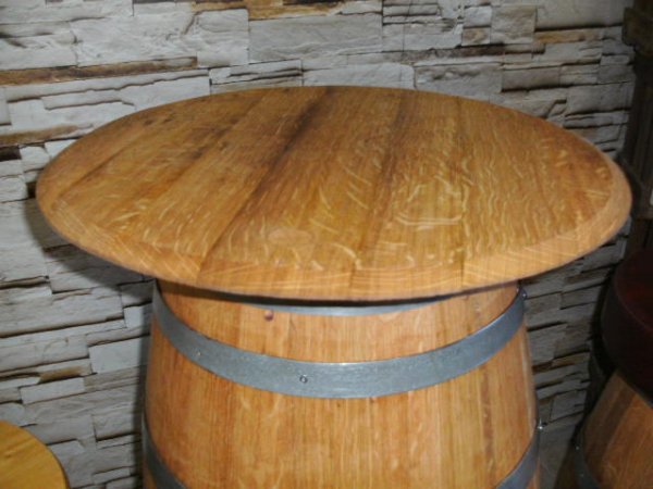 Zigarren Fasstisch Rustika D58,H.110cm+4 x Fassbarhocker Bistrotisch