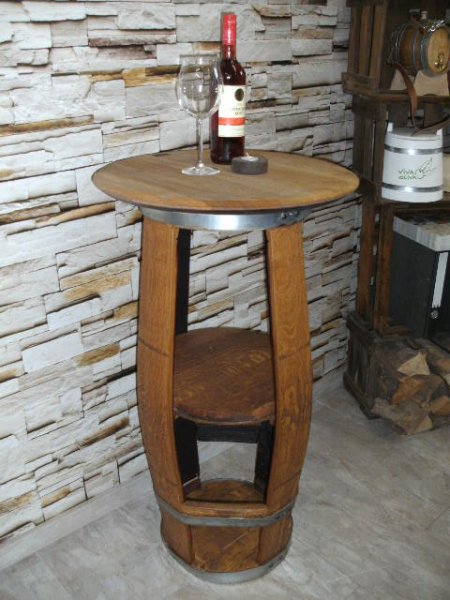 Fasstisch Havanna-ligth Eichenplatte D.58,H.100cm Bistrotisch