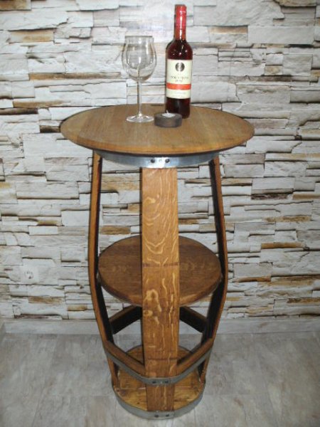 Fasstisch Havanna-ligth Eichenplatte D.58,H.100cm Bistrotisch