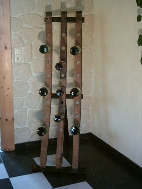 Weinregal Kellergeist 3-er Fassdaube aus massiven original Eichenfass - Dauben