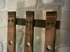 Weinregal Kellergeist 3-er Fassdaube aus massiven original Eichenfass - Dauben