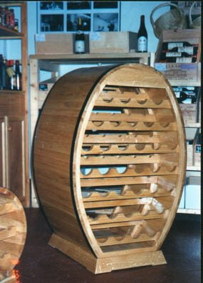 Weinregal DOPPELFASS für 72 Flaschen aus massivem Eichenholz