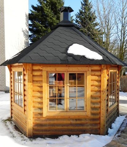 Garten-Pavillon 16,5 m² mit Grill Grillhaus Partyhaus Partyhütte