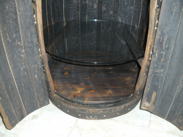 170L Whiskyfass - Tisch - Bar - BOURBON Höhe 75cm D. 60cm Eichenfassbar Eichenfass Holzfass Fasstisch Bistrotisch Stehtisch Fasstheke