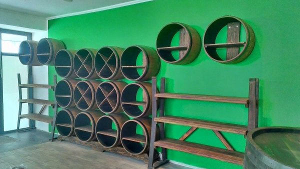 2-er MOSEL-L Holzregal 160x90x45cm Weinregal mit zwei Zwischenböden für Flaschen oder Weinkisten und viel mehr