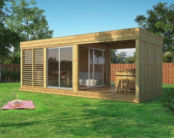 Garden Cube 7 x 3 m (Breite x Tiefe) aus Fichtenholz
