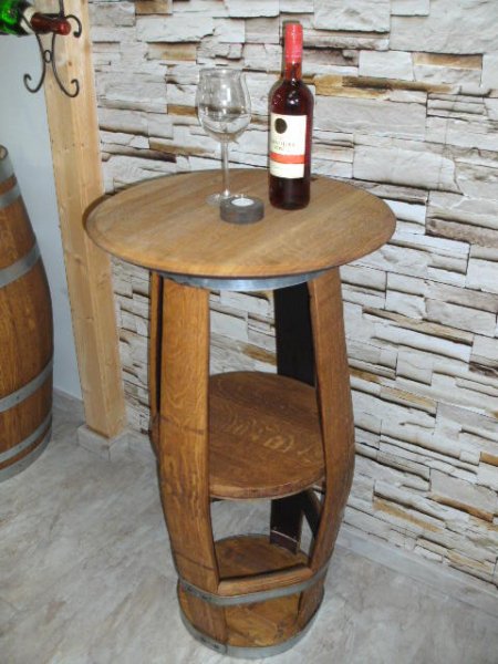 Fasstisch-Havanna-Light D58,H.100cm+4xFassbarhocker Havanna Light Bistrotisch Gruppe