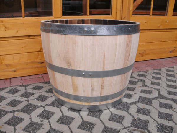 140 Liter Regentonne aus neuem Kastanienholzfass Weinfass Wasserfass Holzfass Kastanienfass Pflanzkübel Wasserfass Miniteich