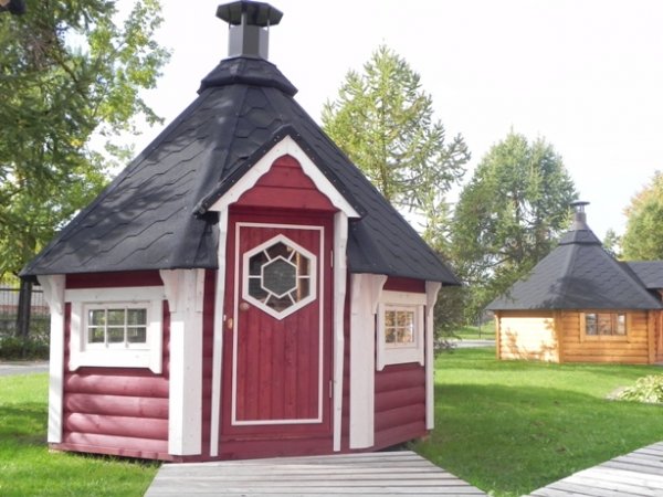 GKF06901 6,9 m2 Grillkota ohne Grill für ca. 7 Pers., optional Grill in verschieden Varianten und viele weitere Optionen Holzhaus Gartenhaus