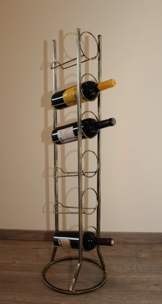6-er Schmiedetraum Weinregal für 6 Flaschen aus massivem Schmiedeeisen