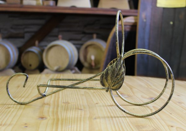 1-er Schmiedetraum-11111 Weinregal für 1 Flaschen aus massivem Schmiedeeisen