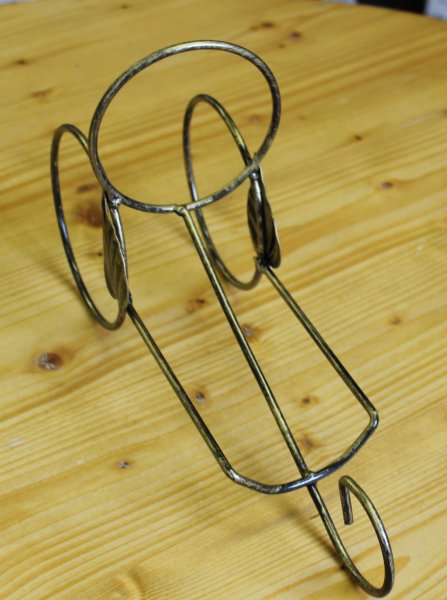 1-er Schmiedetraum-11111 Weinregal für 1 Flaschen aus massivem Schmiedeeisen