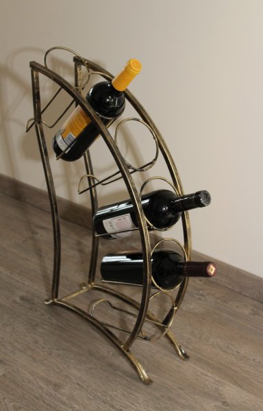 6-er Schmiedebogentraum Weinregal für 6 Flaschen aus massivem Schmiedeeisen