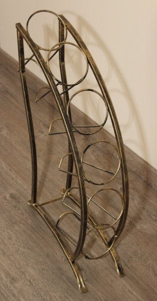 6-er Schmiedebogentraum Weinregal für 6 Flaschen aus massivem Schmiedeeisen