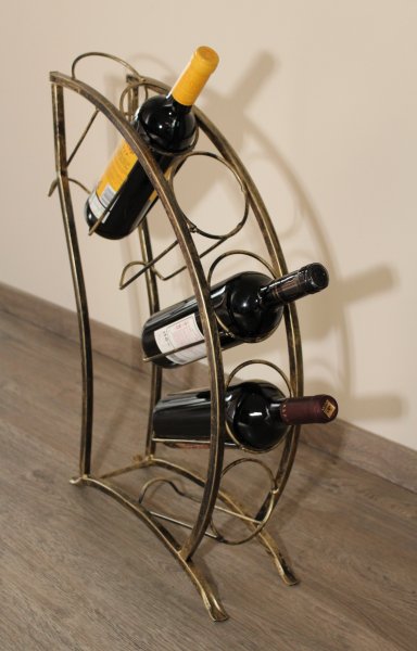 6-er Schmiedebogentraum Weinregal für 6 Flaschen aus massivem Schmiedeeisen