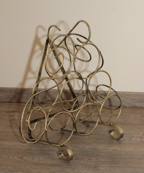 6-er Schmiedetriangeltraum Weinregal für 6 Flaschen aus massivem Schmiedeeisen