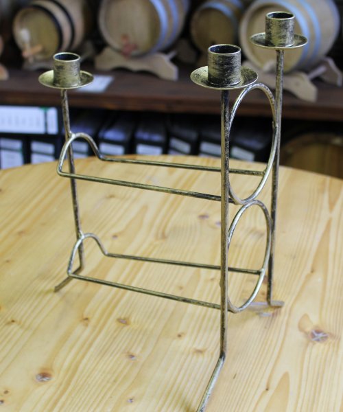 2-er Schmiedetraum Weinregal und Kerzenständer für 2 Flaschen aus massivem Schmiedeeisen
