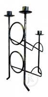 2-er Schmiedetraum Weinregal und Kerzenständer für 2 Flaschen aus massivem Schmiedeeisen