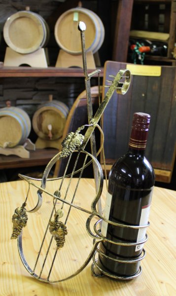 1-er Schmiedetraum - Geige Weinregal für 1 Flaschen aus massivem Schmiedeeisen