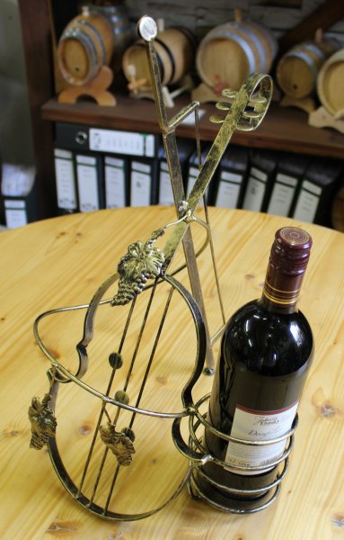 1-er Schmiedetraum - Geige Weinregal für 1 Flaschen aus massivem Schmiedeeisen